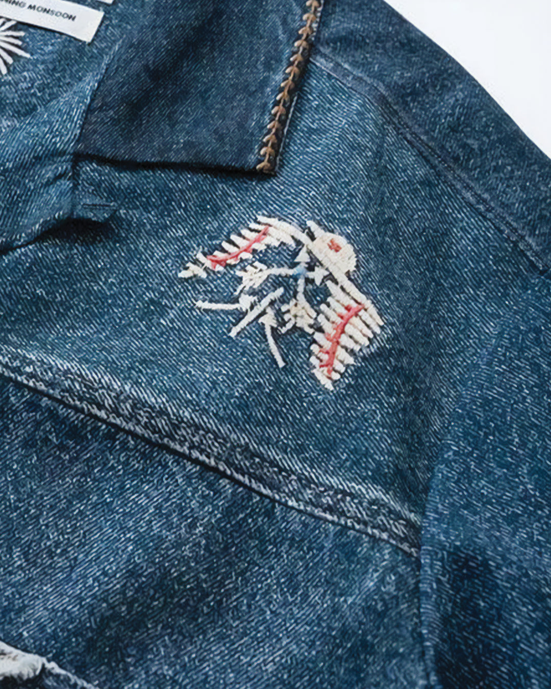 Camicia da campo Folk con stampa denim