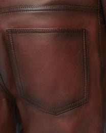 Oxblood Leather Trouser