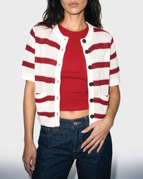 Open Stripe Knit Top