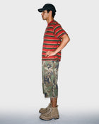 Shorts di jeans effetto candeggiato con bandana
