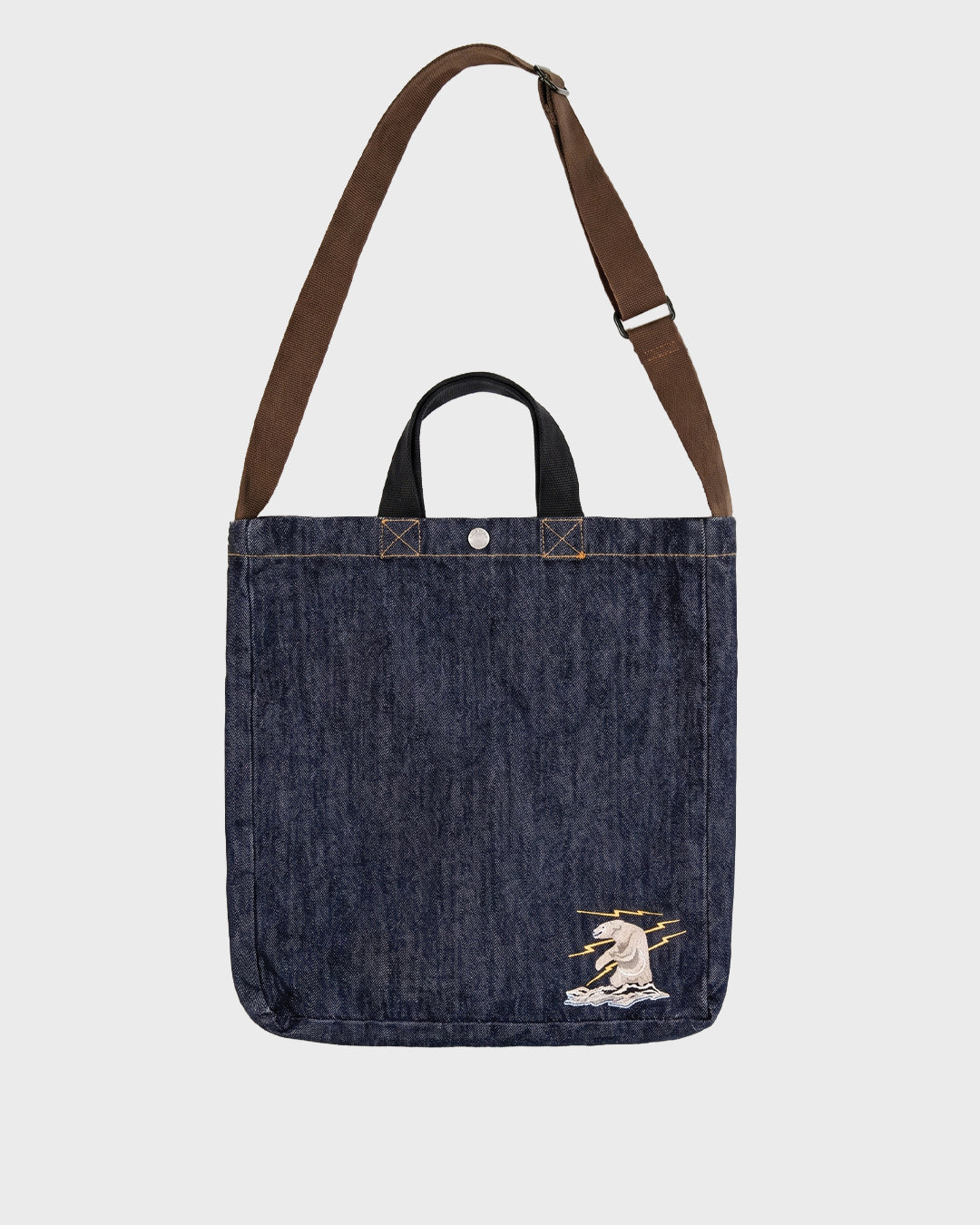 Borsa a tracolla in denim Bear &amp; Bolt