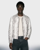 Chaqueta de piel con estampado de serpiente