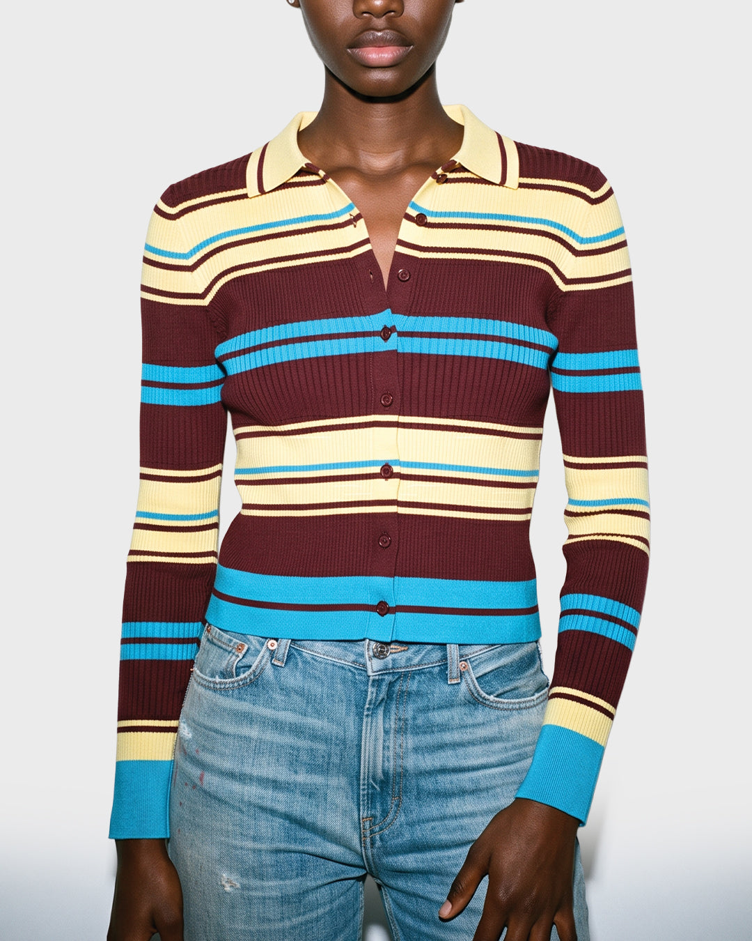 Four Stripe Cardigan Knit