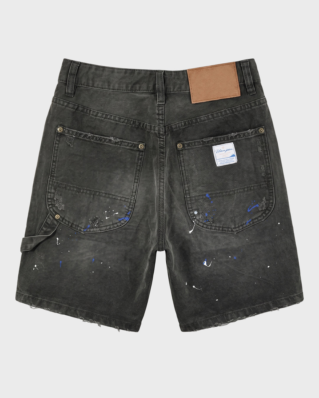 Salopette corta in denim nero