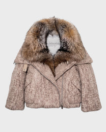Puffed Wool Down Coat