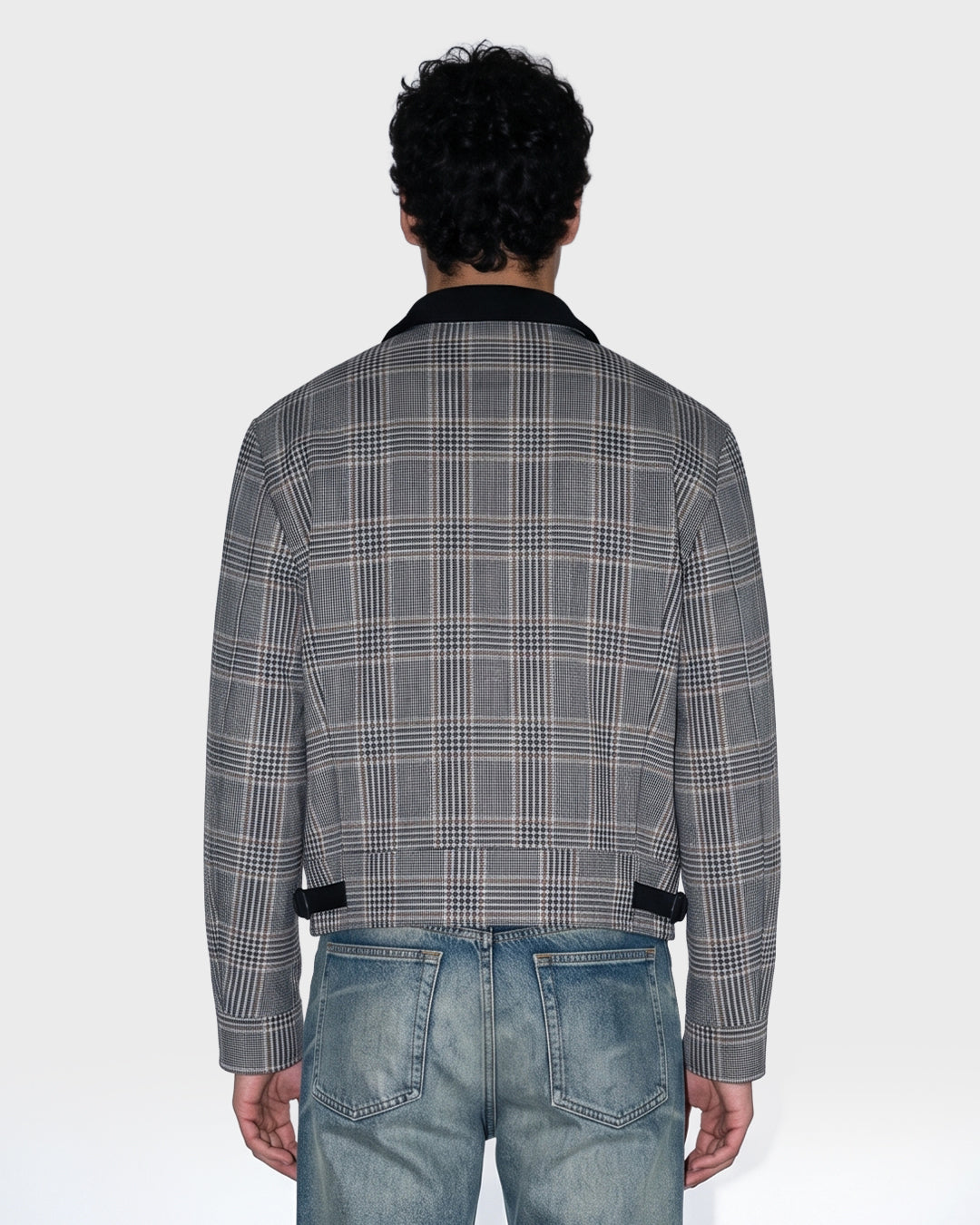 Glen Plaid Bomber Jacket
