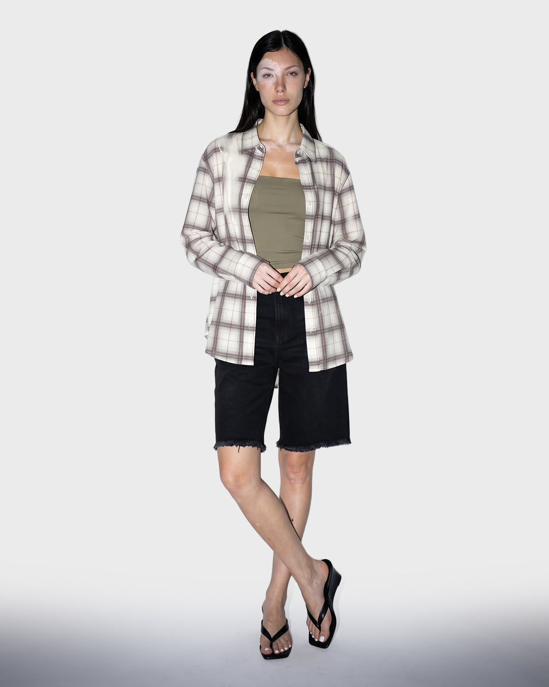 Bleach Patch Plaid Shirt