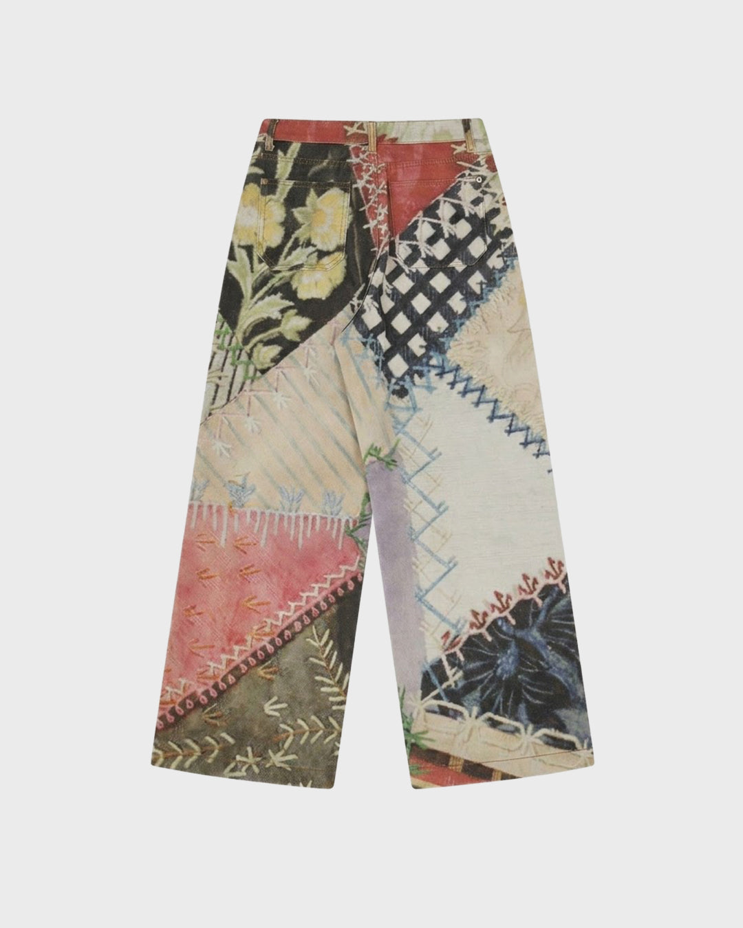 Patchwork Print Jeans