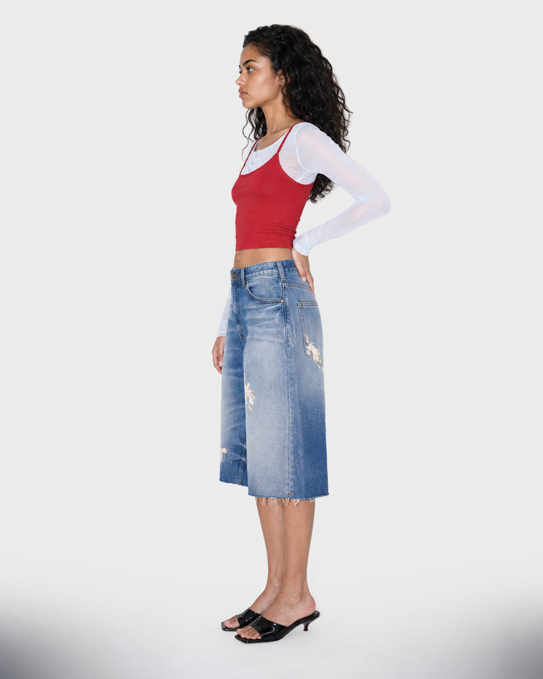 Splatter Wash Denim Short