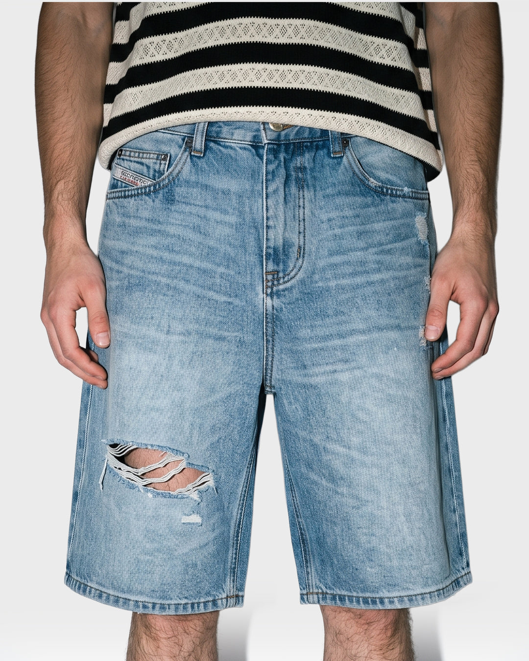 Long Cut Denim Short