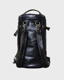 Leather Barrel Duffle Bag