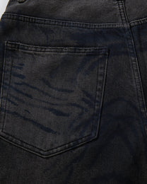 Stripe Bleed Wide Leg Jeans