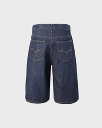 Shorts di jeans effetto candeggiato con bandana