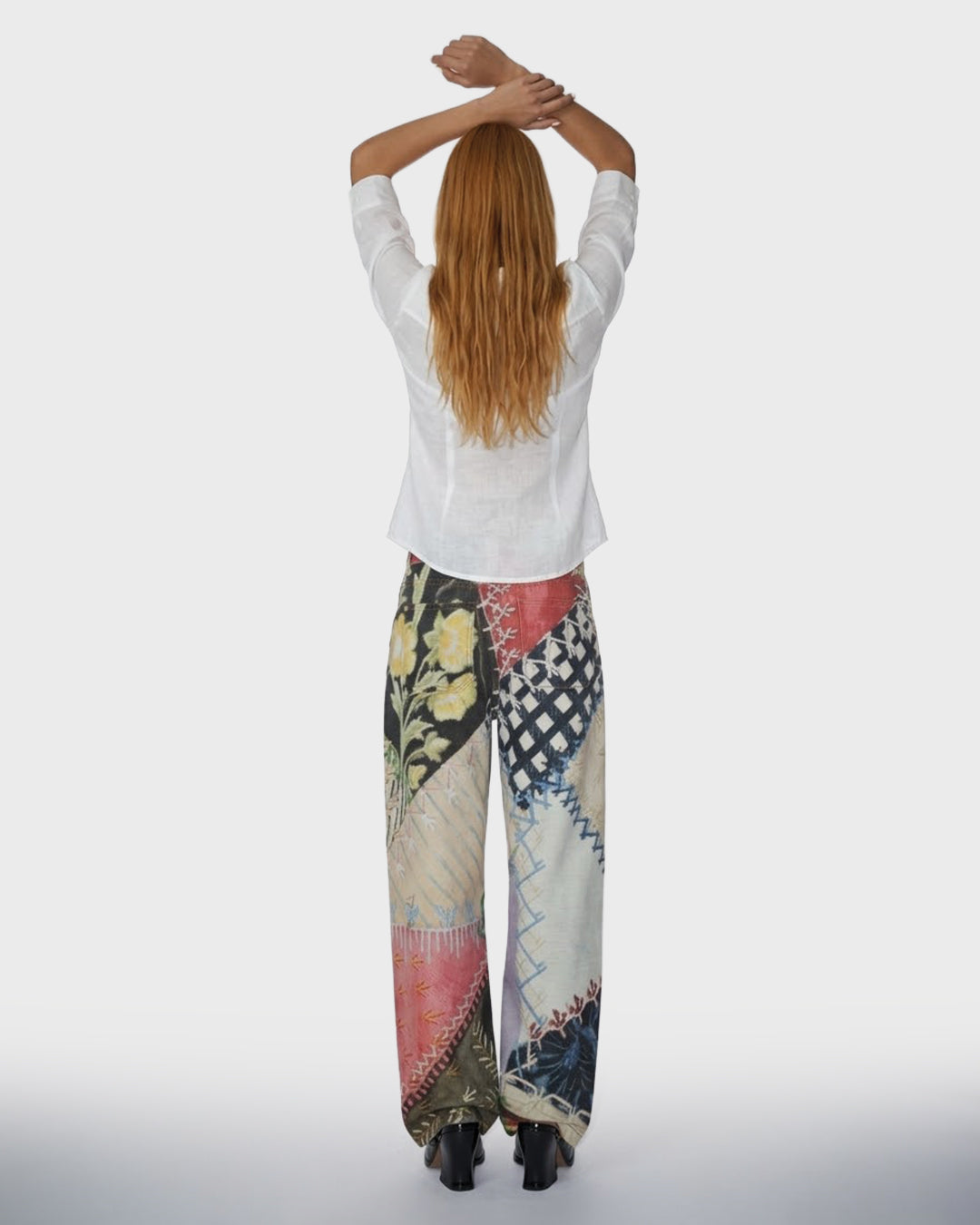Patchwork Print Jeans