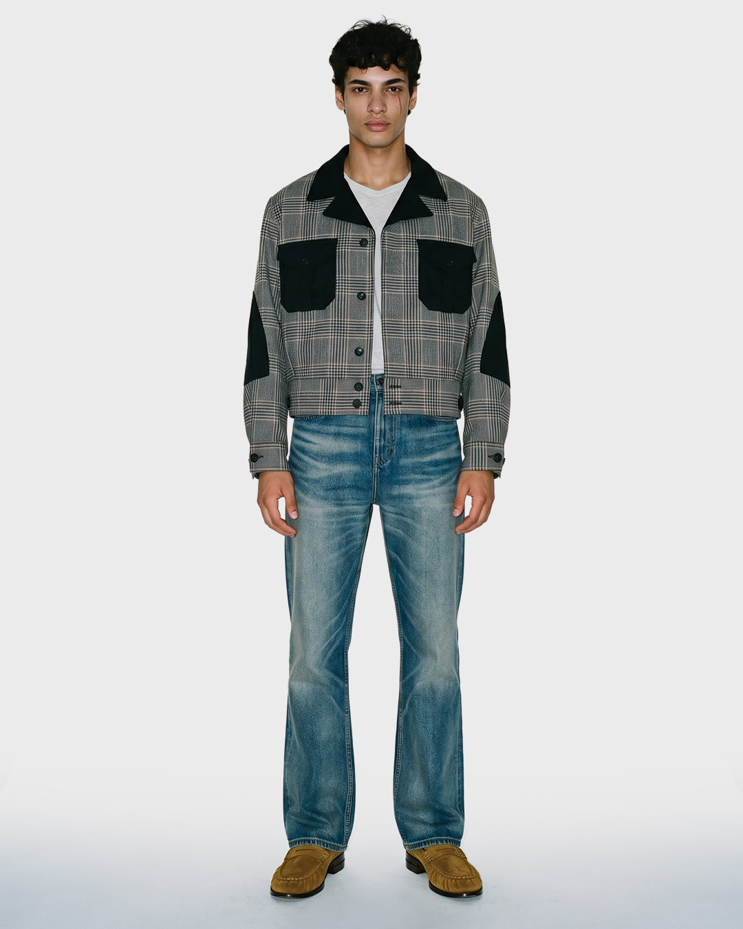 Glen Plaid Bomber Jacket