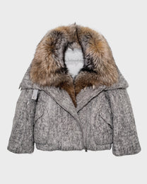 Puffed Wool Down Coat