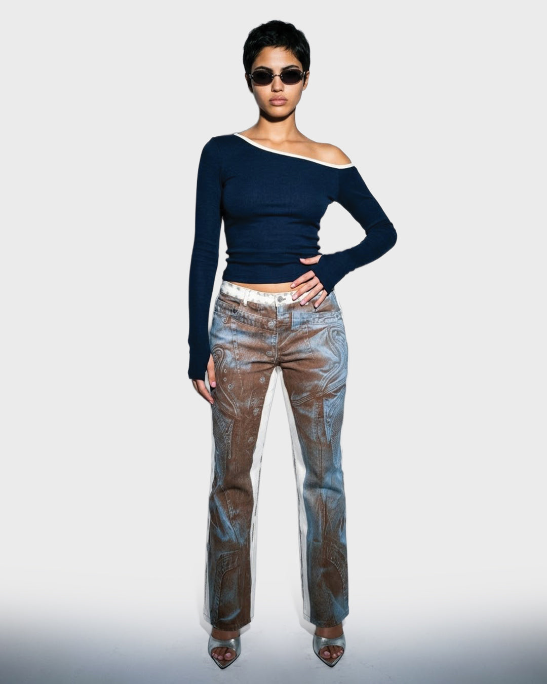 Overprint Flare Jeans