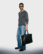 Washed Henley Knit