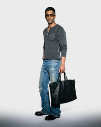 Washed Henley Knit