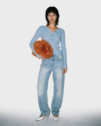 Curly Fur Crossbody Clutch