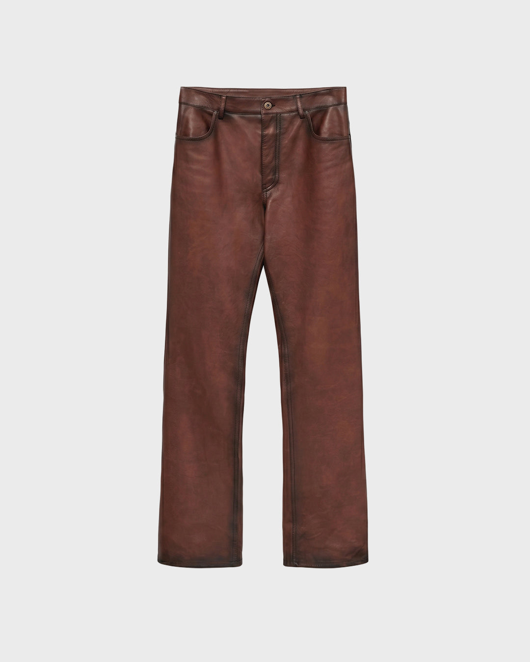 Pantaloni in pelle color sangue di bue