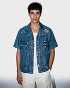 Camicia da campo Folk con stampa denim