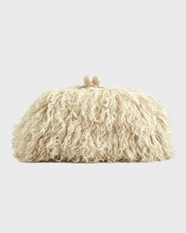 Curly Fur Crossbody Clutch