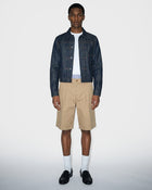 Shorts di jeans effetto candeggiato con bandana