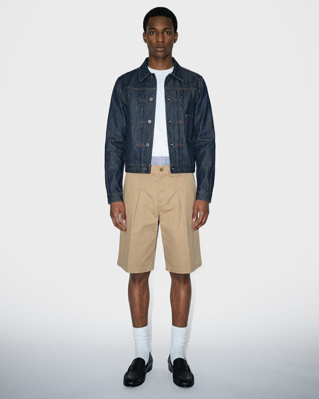 Shorts di jeans effetto candeggiato con bandana