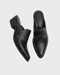 Block Heel Western Slipper