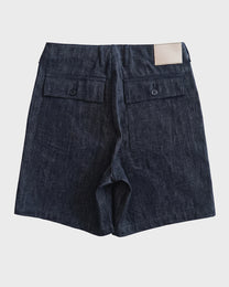 Ramie Raw Denim Shorts