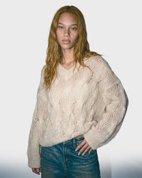 Halo Cable Mohair Sweater