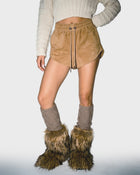 Dolphin Hem Suede Shorts