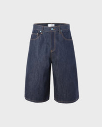 Shorts di jeans effetto candeggiato con bandana
