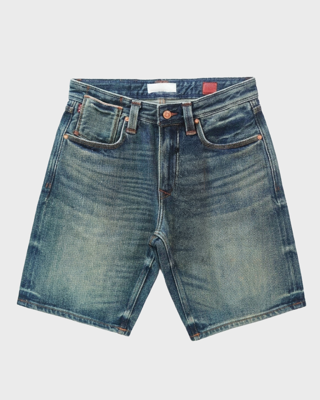 Shorts di jeans effetto candeggiato con bandana