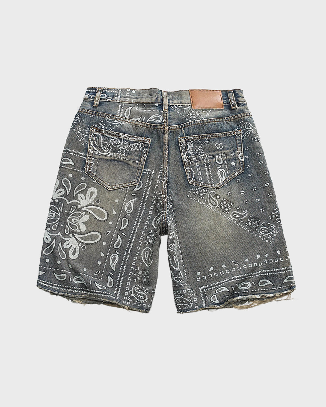 Pantalones cortos de mezclilla con pañuelo desteñido