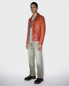 Jeans in denim selvedge oliva