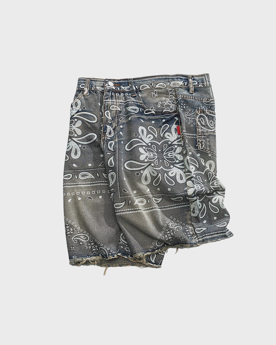 Pantalones cortos de mezclilla con pañuelo desteñido