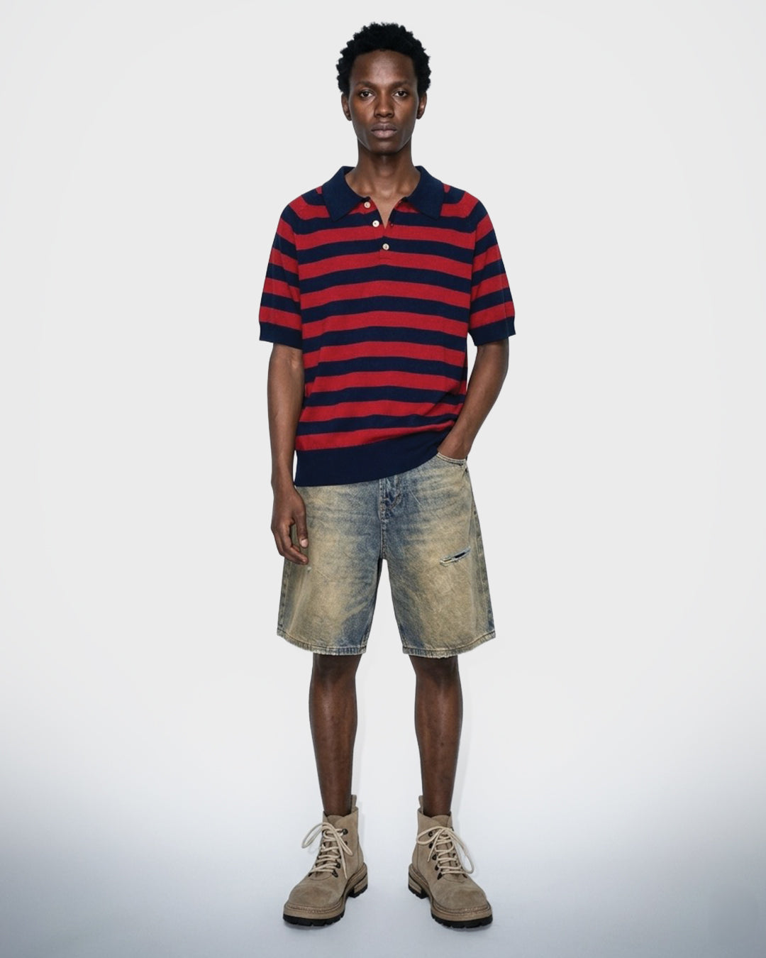 Camicia da campo in morbido indaco