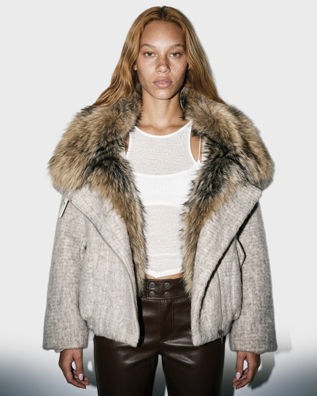 Puffed Wool Down Coat