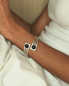 Triple Bar Onyx Cuff