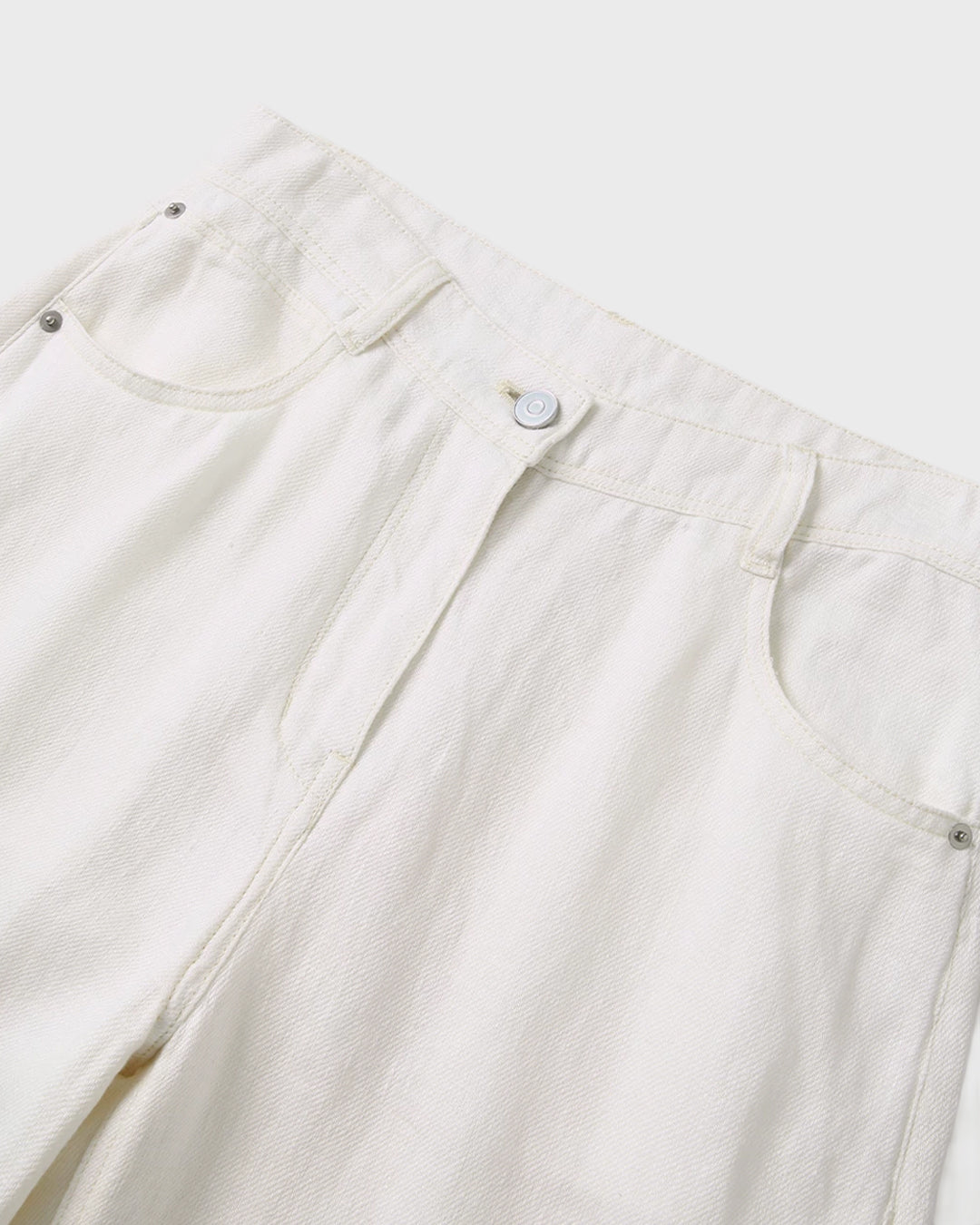 Ecru Wide Leg Jeans