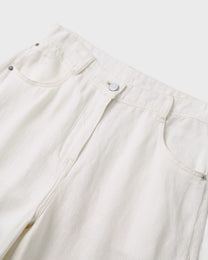Ecru Wide Leg Jeans
