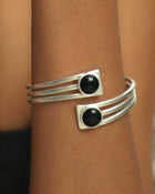 Triple Bar Onyx Cuff