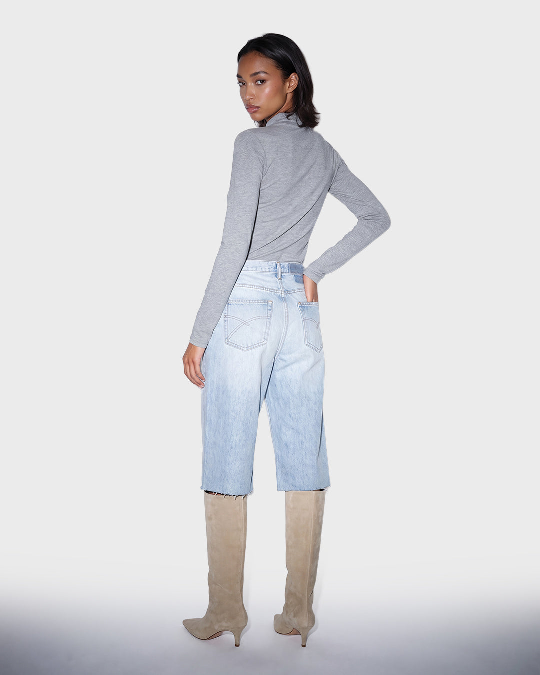 Reverse Denim Capri