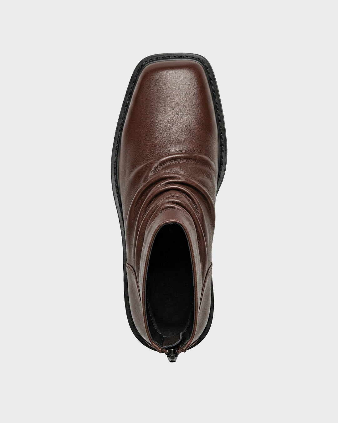 Stivale drappeggiato in pelle