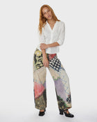 Patchwork Print Jeans