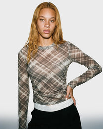 Blurred Plaid Top