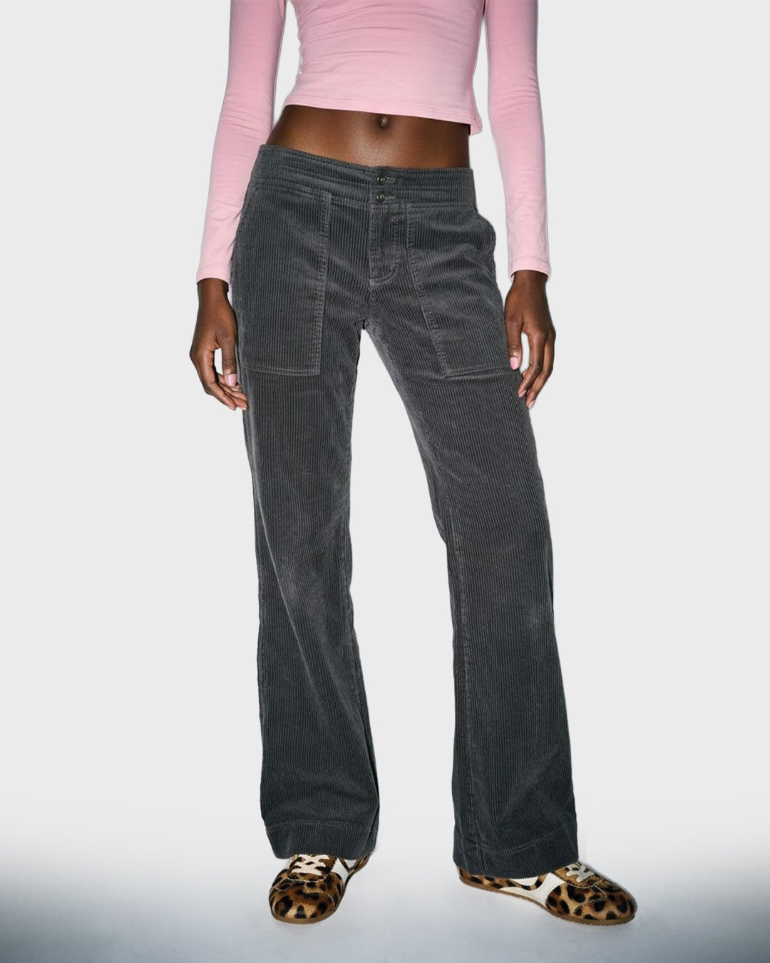 Patch Pocket Flare Trousers