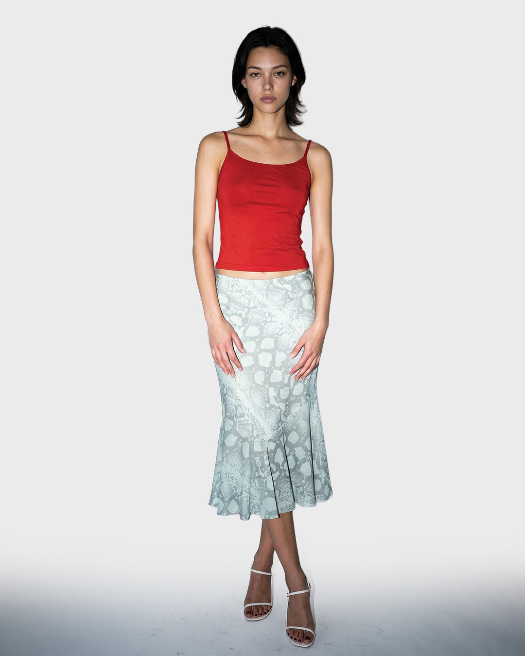 Silk Scale Flare Skirt